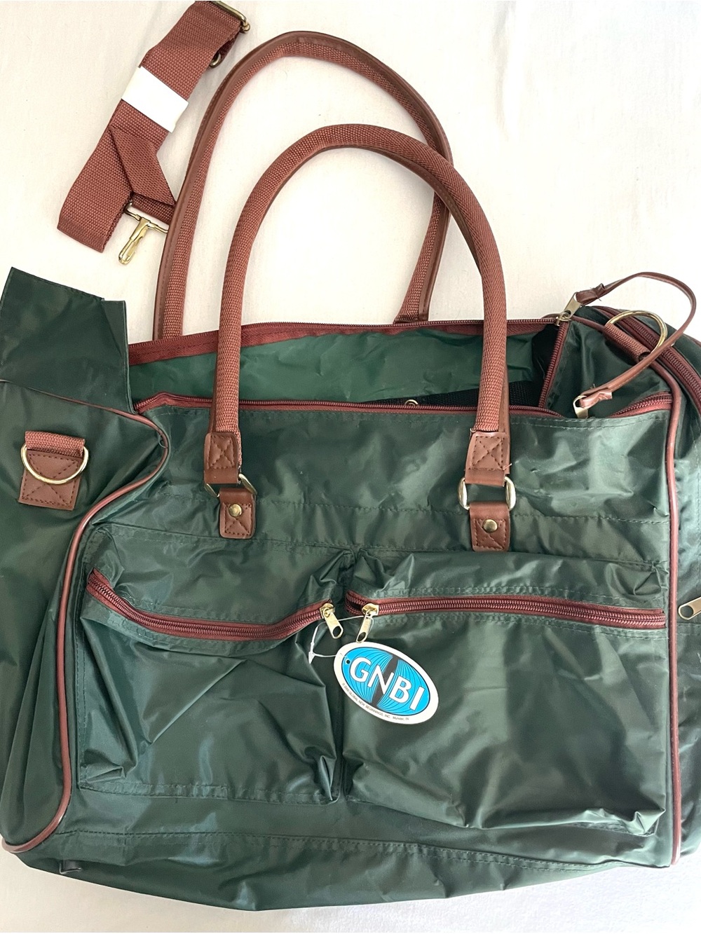 Green and Brown Men's Duffel Bag